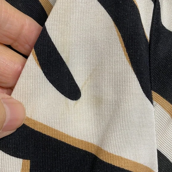 Diane Von Furstenberg Black and Cream Zebra “Bentley” 3/4 Sleeve 100% Silk Dress - Picture 15 of 16